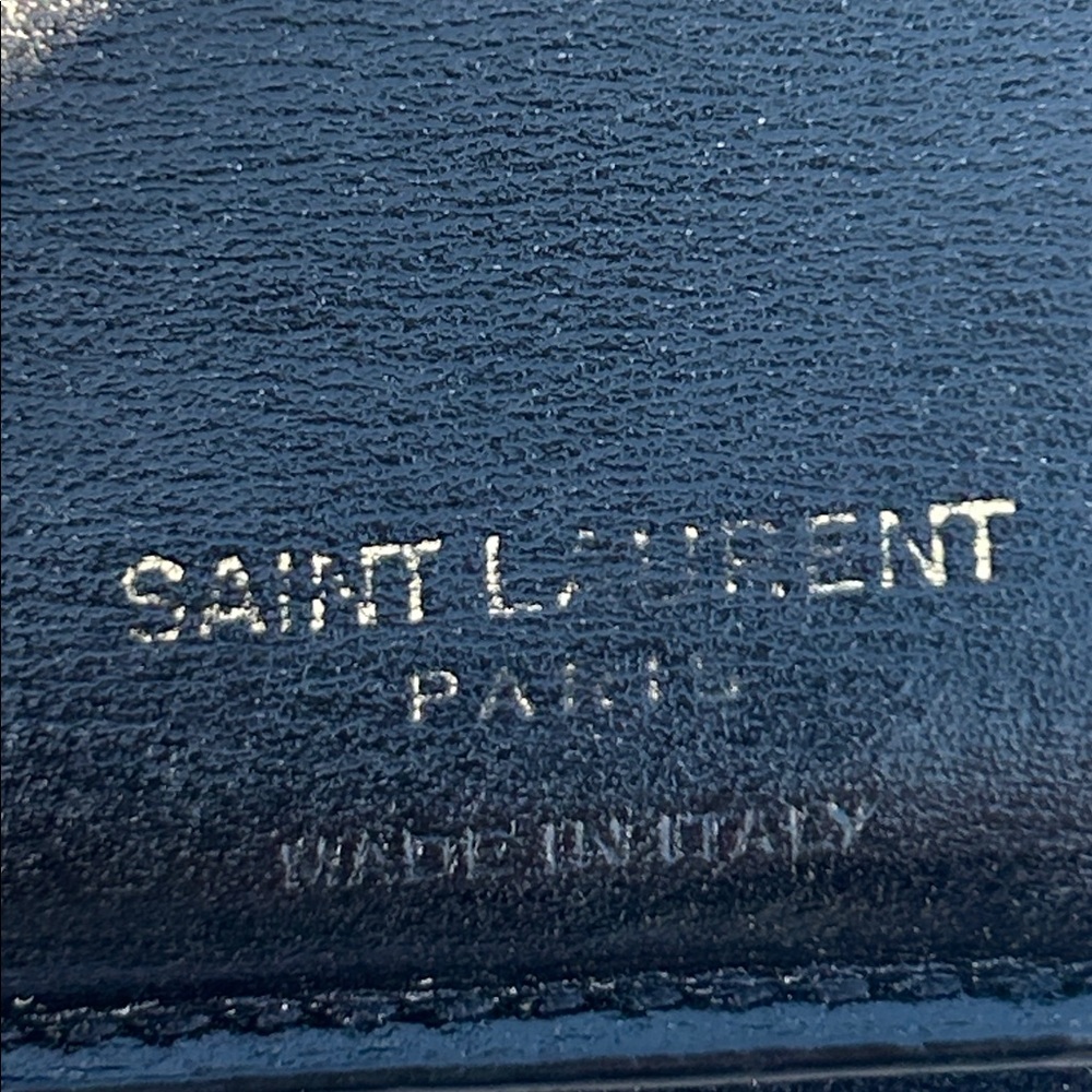 Saint Laurent (YSL) Black Leather Compact Wallet - Picture 7 of 9